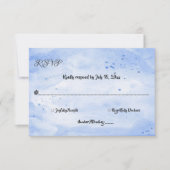 Elegant Waterverf Navy Blue Rustic Wedding RSVP Kaartje (Voorkant)