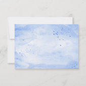 Elegant Waterverf Navy Blue Rustic Wedding RSVP Kaartje (Achterkant)