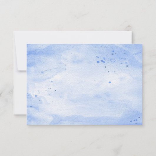 Elegant Waterverf Navy Blue Rustic Wedding RSVP Kaartje (Achterkant)