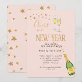 Elegant waterverf Nieuwe jaren uitnodiging (Voorkant / Achterkant)