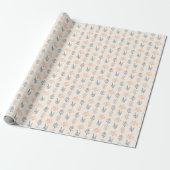 Elegant Waterverf Ocean-Inspired Wrapping Paper Cadeaupapier (Uitgerold)