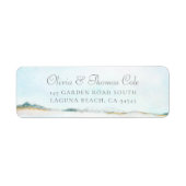 Elegant Waterverf Ocean Return Address Label (Voorkant)