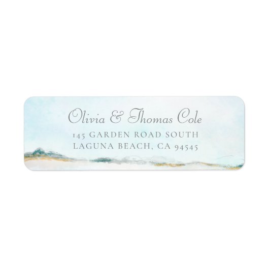 Elegant Waterverf Ocean Return Address Label (Voorkant)
