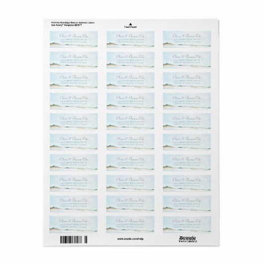 Elegant Waterverf Ocean Return Address Label (Full Sheet)