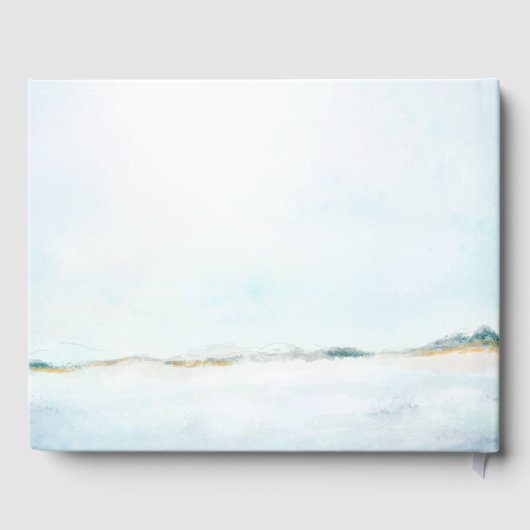 Elegant Waterverf Oceanfront Weddenschap Boek (Achterkant)