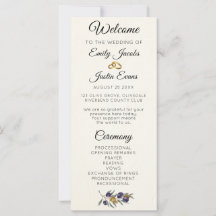 Elegant Waterverf Olijf Trouwprogramma