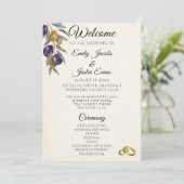 Elegant Waterverf Olijf Trouwprogramma Programmakaart (Staand voorkant)