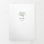 Elegant Waterverf Olive Branch All-in-One Wedding Drieluik Uitnodiging (Cover)