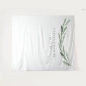 Elegant Waterverf Olive Branch Wedding Backdrop Wandkleed (Voorkant (horizontaal))