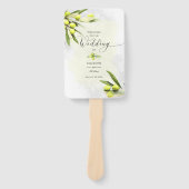 Elegant Waterverf Olive Branches Wedding Menu Handwaaier (Voorkant)