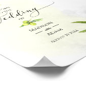 Elegant Waterverf Olive Branches Wedding Poster (Hoek)