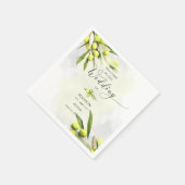 Elegant Waterverf Olive Branches Wedding Servet (Hoek)