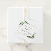 Elegant Waterverf Olive Greenery Gold Wedding Bedankjes Labels (In situ)