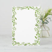 Elegant Waterverf Olive Leaf Lijst Aangepast blanc Kaart (Staand voorkant)