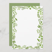Elegant Waterverf Olive Leaf Lijst Aangepast blanc Kaart (Voorkant / Achterkant)
