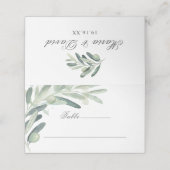 Elegant Waterverf Olive Sprig Branch Greenery Plaatskaartje (Buitenkant ongevouwen)
