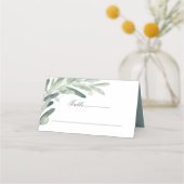 Elegant Waterverf Olive Sprig Branch Greenery Plaatskaartje (Voorkant)