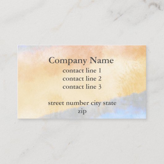 elegant waterverf ontwerp blauw en geel visitekaartje (Achterkant)