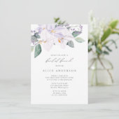 Elegant Waterverf Orchids Greenery Bridal Brunch Kaart (Staand voorkant)