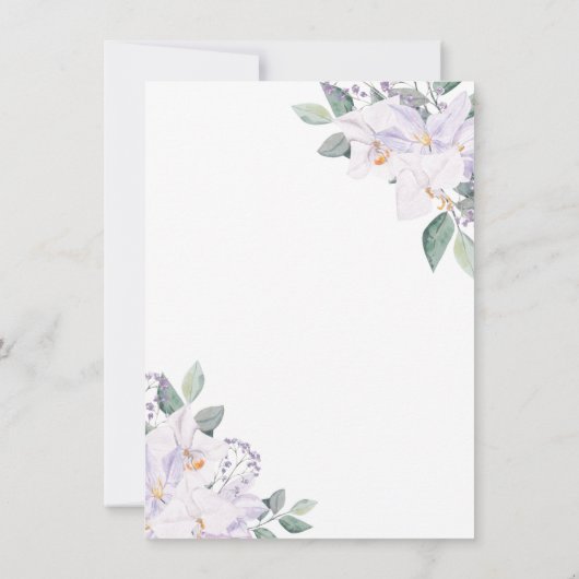 Elegant Waterverf Orchids Greenery Bridal Brunch Kaart (Achterkant)