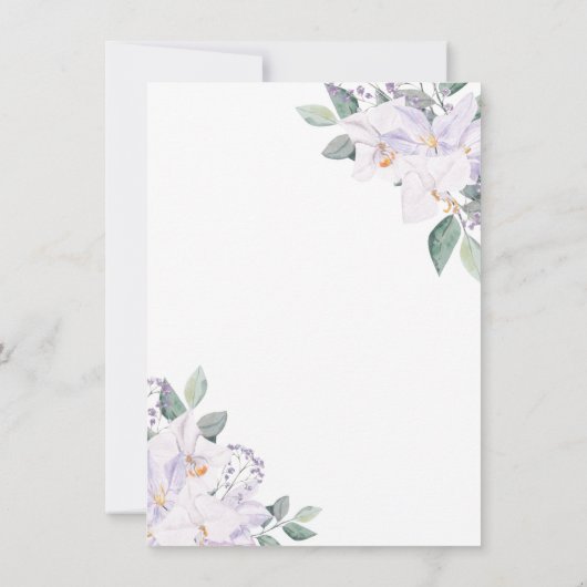 Elegant Waterverf Orchids Greenery Vrijgezellenfee Kaart (Achterkant)