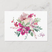 Elegant Waterverf Orchids & Rozen Floral Wedding Informatiekaartje (Voorkant)