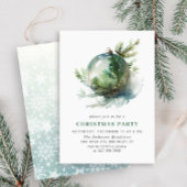 Elegant Waterverf Ornament Kerstfeest Kaart