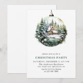 Elegant Waterverf Ornament Kerstfeest Kaart (Voorkant / Achterkant)