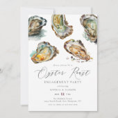 Elegant Waterverf Oyster Roast Engagement Party Kaart (Voorkant)