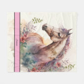 Elegant Waterverf paard Fleece Deken (Voorkant (Horizontaal))