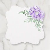 Elegant Waterverf Paars Blooms Bouquet Wedding Bedankjes Labels (Achterkant)