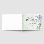 Elegant Waterverf Paars Blooms Bouquet Wedding Gastenboek (Volledig)