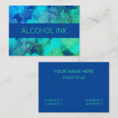 Elegant Waterverf Paars Blue Alcohol Ink Visitekaartje (Voorkant / Achterkant)
