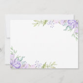 Elegant Waterverf Paars Floral Baptisme Foto Kaart (Achterkant)