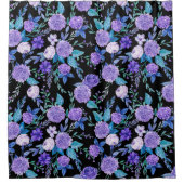 Elegant Waterverf Paars Floral Bouquet | Douchegordijn (Voorkant)