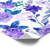 Elegant Waterverf Paars Floral Bouquet | Poster (Hoek)