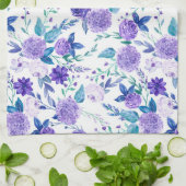 Elegant Waterverf Paars Floral Bouquet | Theedoek (Gevouwen)