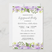 Elegant Waterverf Paars Floral Engagement Party Kaart (Voorkant)