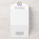 Elegant Waterverf Paars Floral Lila bruiloft All In One Uitnodiging (Buitenkant)