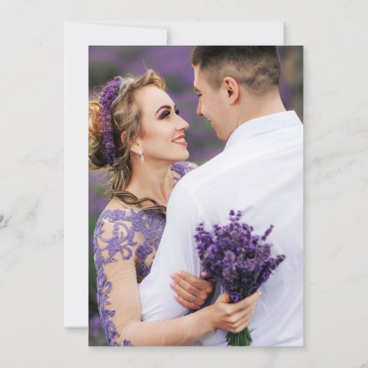 Elegant Waterverf Paars Marble Agate Geode Foto Save The Date (Achterkant)