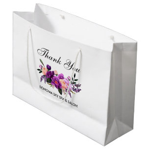 Elegant Waterverf Paars Violet Floral Hartelijk da Groot Cadeauzakje