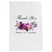 Elegant Waterverf Paars Violet Floral Hartelijk da Medium Cadeauzakje (Voorkant)
