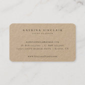 Elegant Waterverf Paarse Cassis Floral Kraft Visitekaartje (Achterkant)