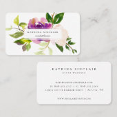 Elegant Waterverf Paarse Cassis Floral Visitekaartje (Voorkant / Achterkant)