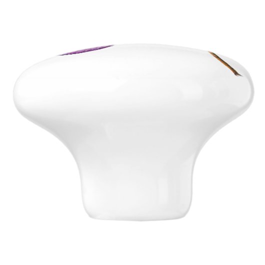 Elegant Waterverf Paarse dragonfly Keramische Knop (Zijkant)