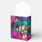 Elegant Waterverf Paarse en Turkooizen Bloemen Pat Bedankdoosjes (Geopend)