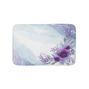 Elegant Waterverf Paarse Floral Badmat
