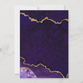 Elegant Waterverf Paarse goudmarmer Agate Geode Save The Date (Achterkant)