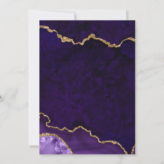 Elegant Waterverf Paarse goudmarmer Agate Geode Save The Date (Achterkant)