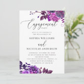 Elegant waterverf paarse partij voor floreel engag kaart (Staand voorkant)